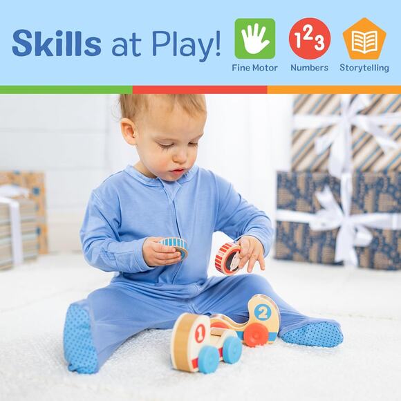 Melissa & Doug GO Tots Wooden Race Cars (2 Cars, 2 Disks) NWT - Picture 4 of 6